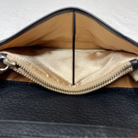 Elliot Lucca Black Pebble Leather Hand Wristlet/Clutch With Tassel Zipper Pull - Picture 8 of 14